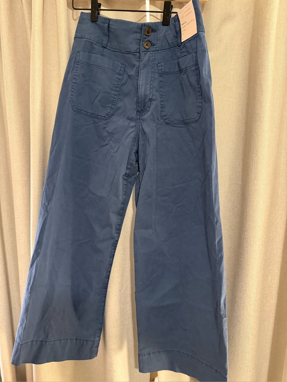 LC Lauren Conrad Wide-Leg Stretch Cotton Blend Crop Pants in Slate Blue 4